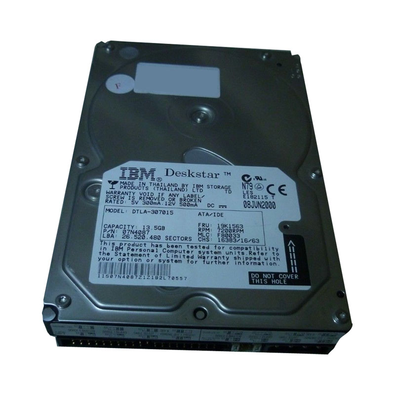 19K1563.jpg IBM 19K1563 - 13.5GB 7200RPM 3.5Inch IDE Hard Drive - Image 1