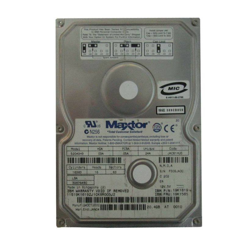 IBM 19K1619 - 20GB 7.2K IDE 3.5" Hard Drive