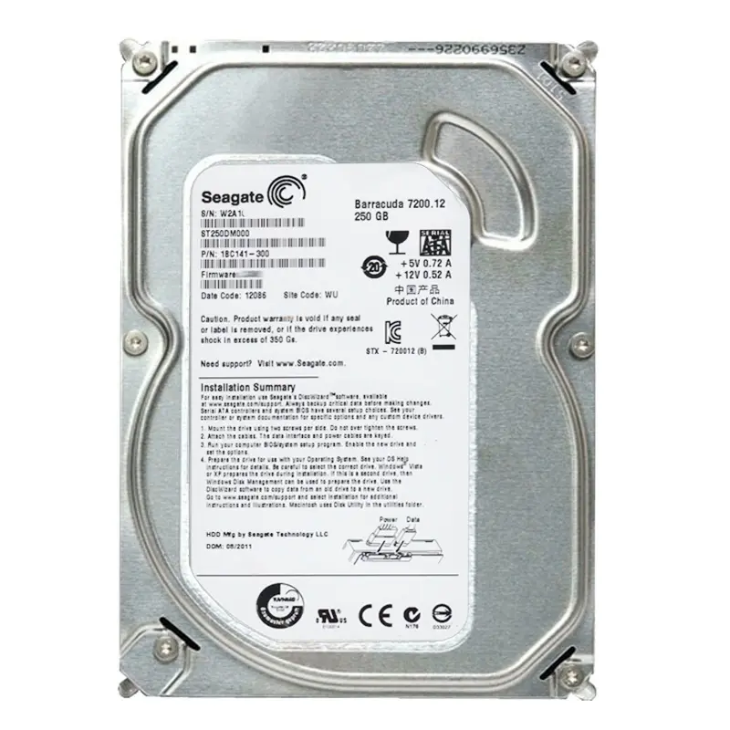 1BC141-300.jpg Seagate 1BC141-300 - 250GB 7.2K SATA 6.0Gbps 3.5" 16MB Cache Hard Drive - Image 1