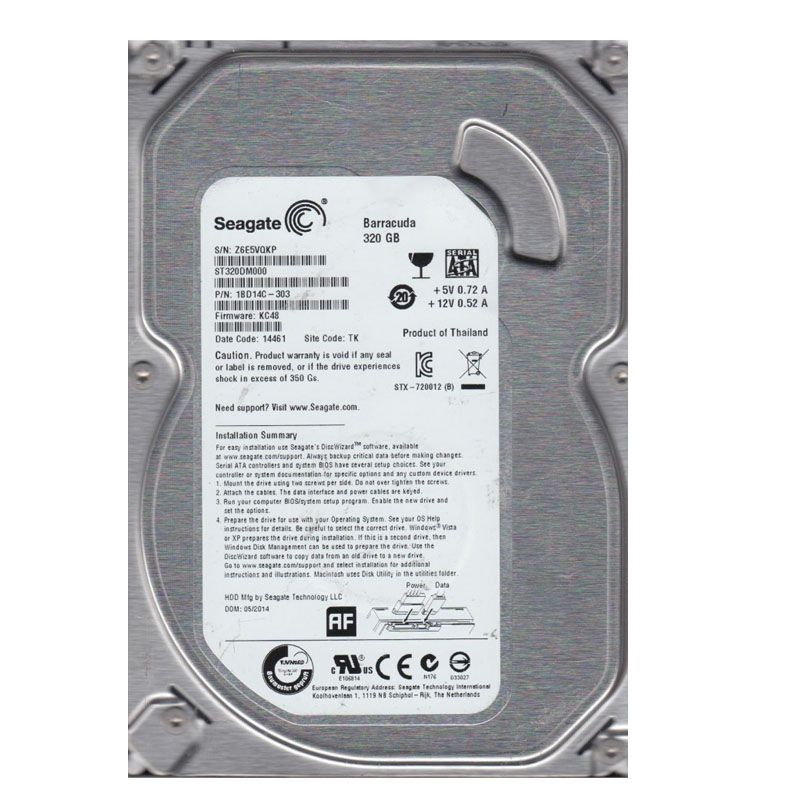 Seagate 1BD14C-303 - 320GB 7.2K SATA 3.5" Cache Hard Drive