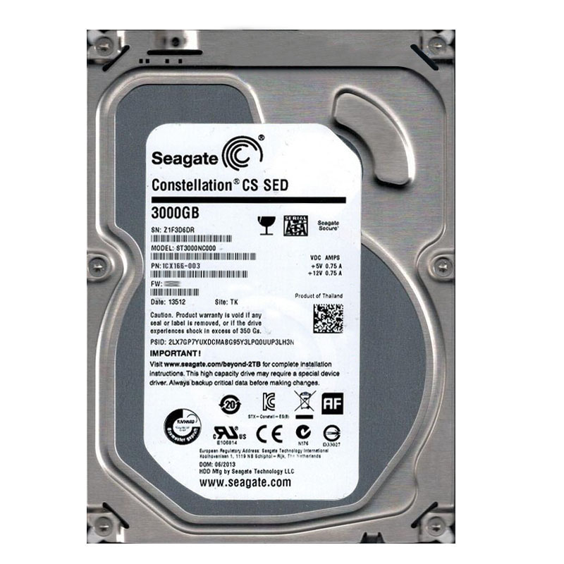 Seagate 1CX166-003 - 3TB 7.2K SATA 6.0Gbps 3.5" 64MB Cache Hard Drive