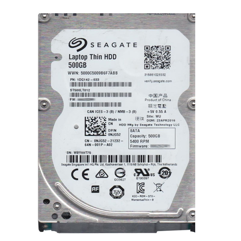 Seagate 1DG142-031 - 500GB  5.4K SATA 2.5" 16MB Cache Hard Drive