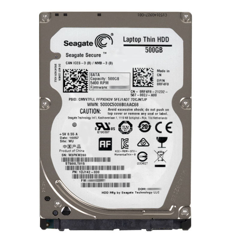 1DJ142-030.jpg Seagate 1DJ142-030 - 500GB 5.4K SATA 6.0Gbps 2.5" 16MB Cache Hard Drive - Image 1