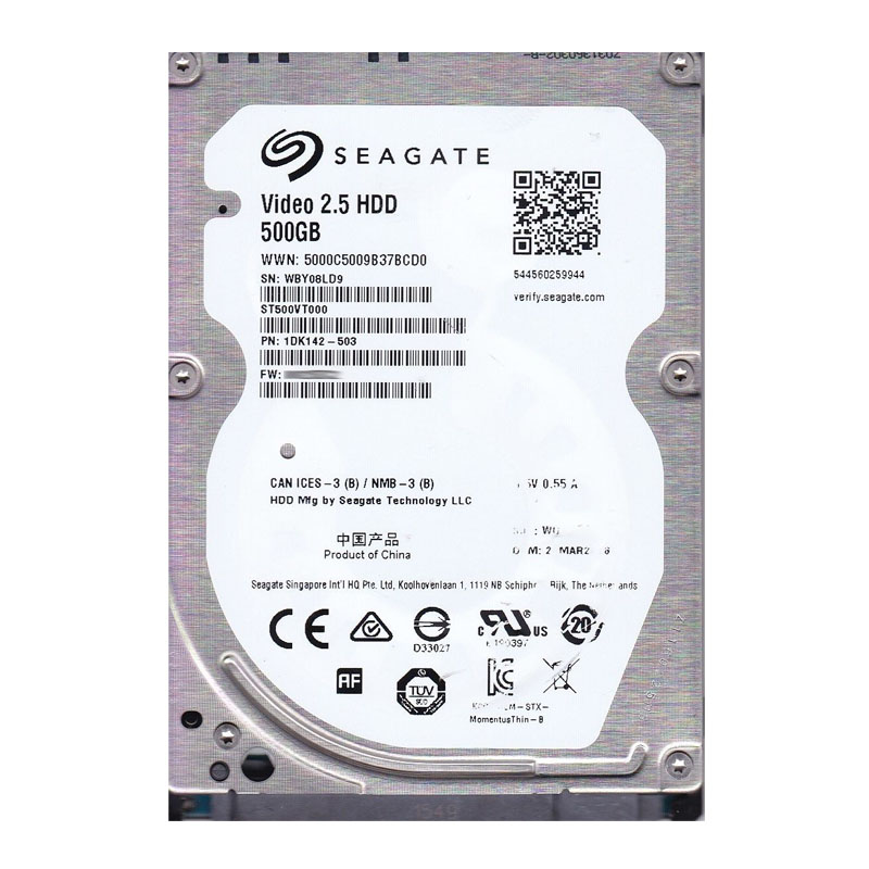 1DK142-503 Seagate - 500GB 5.4K 2.5" 16MB Hard Drive