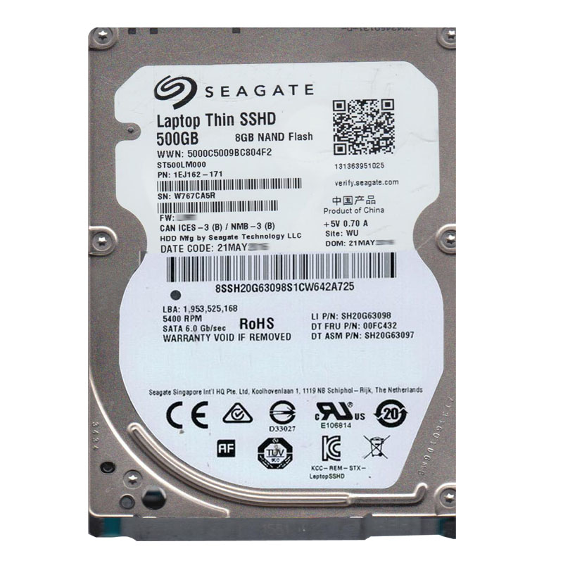 Seagate 1EJ162-171 - 500GB 5.4K SATA 6.0Gbps 2.5" 64MB Cache Hard Drive