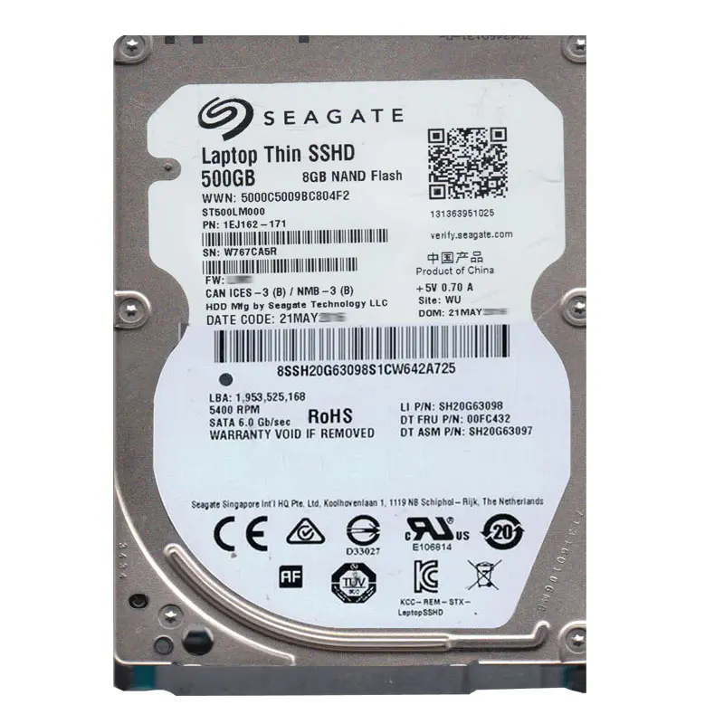 1EJ162-171.jpg Seagate 1EJ162-171 - 500GB 5.4K SATA 6.0Gbps 2.5" 64MB Cache Hard Drive - Image 1