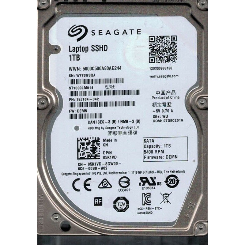 1EJ164-042.jpg Seagate 1EJ164-042 - 1TB 5.4K SATA 6.0Gbps 2.5" 64MB Cache SSD - Image 1