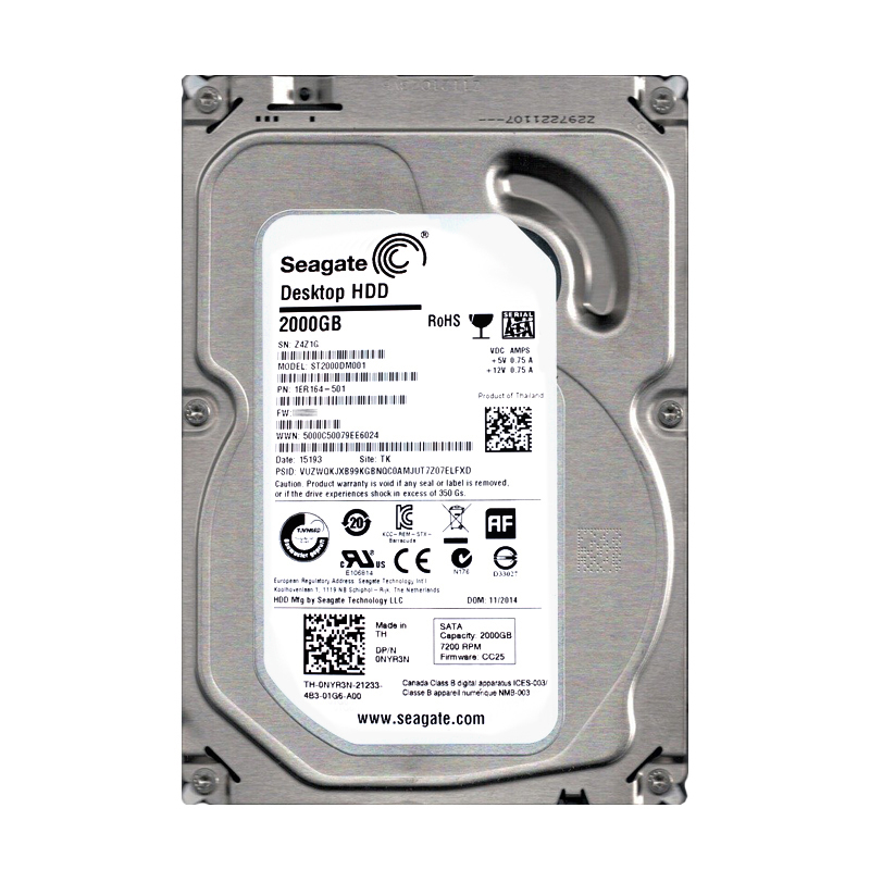 Seagate 1ER164-501 - 2TB 7.2K SATA 6.0Gbps 3.5" 64MB Cache Hard Drive