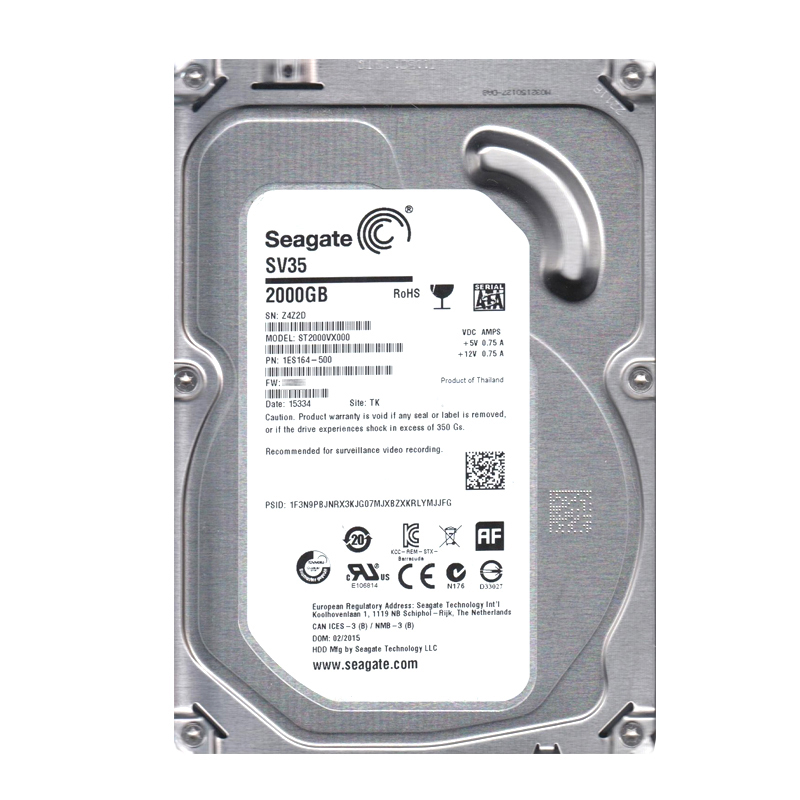 Seagate 1ES164-500 - 2TB 7.2K SATA 6.0Gbps 3.5" 64MB Cache Hard Drive