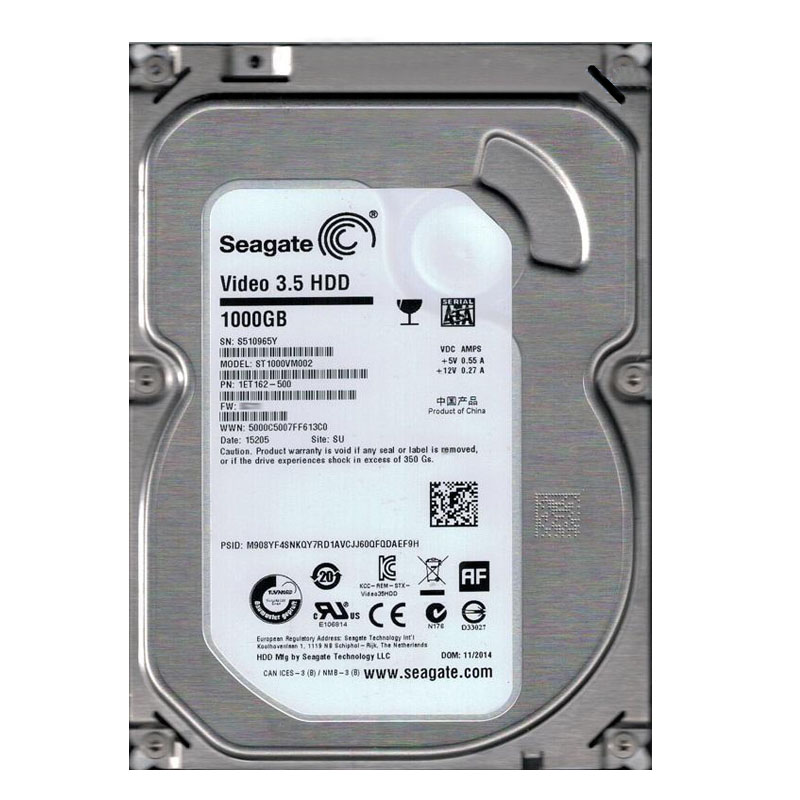 Seagate 1ET162-500 - 1TB 5.9K SATA 6.0Gbps 3.5" 64MB Cache Hard Drive