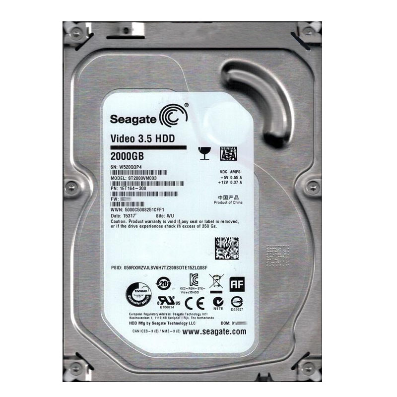 Seagate 1ET164-300 - 2TB 5.9K SATA 6.0Gbps 3.5" 64MB Cache Hard Drive