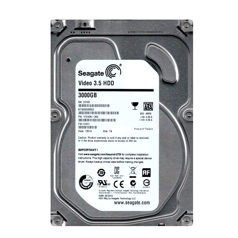 Seagate 1F316N-300 - 3TB 5.9K SATA 6.0Gbps 3.5" 64MB Cache Hard Drive