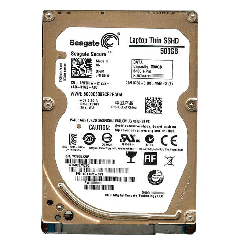 Seagate 1G1162-033 - 500GB 5.4K SATA 6.0Gbps 2.5" Hard Drive