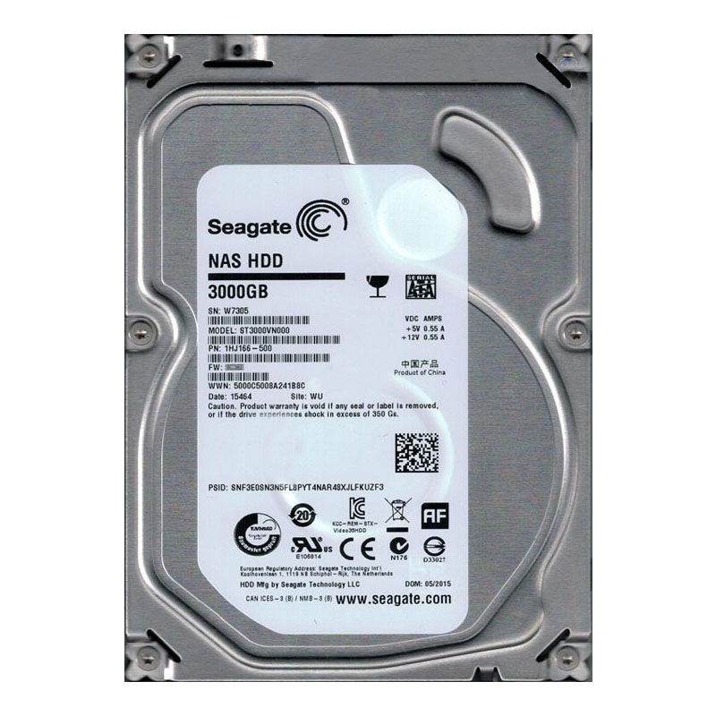 Seagate 1HJ166-500 - 3TB 7.2K SATA 6.0Gbps 3.5" 64MB Cache Hard Drive