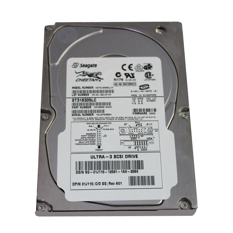 Dell 1J115 - 18.2GB 10000RPM 80-Pins 3.5Inch SCSI Hard Drive