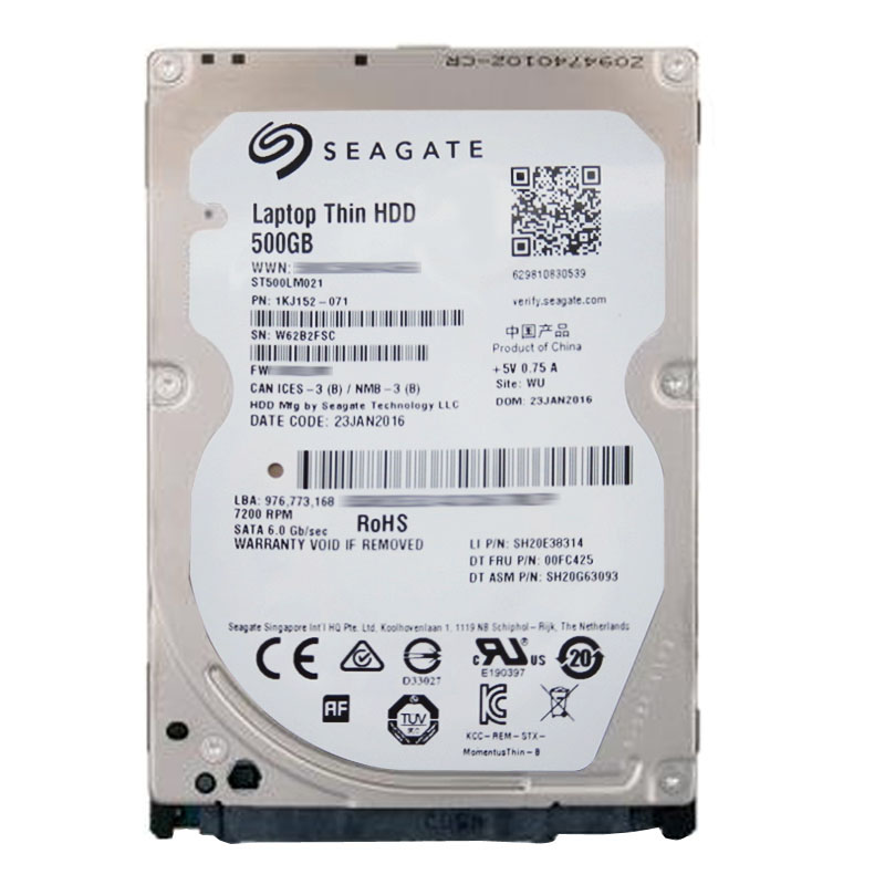 Seagate 1KJ152-071 - 500GB 7.2K SATA 6.0Gbps 2.5" 32MB Cache Hard Drive