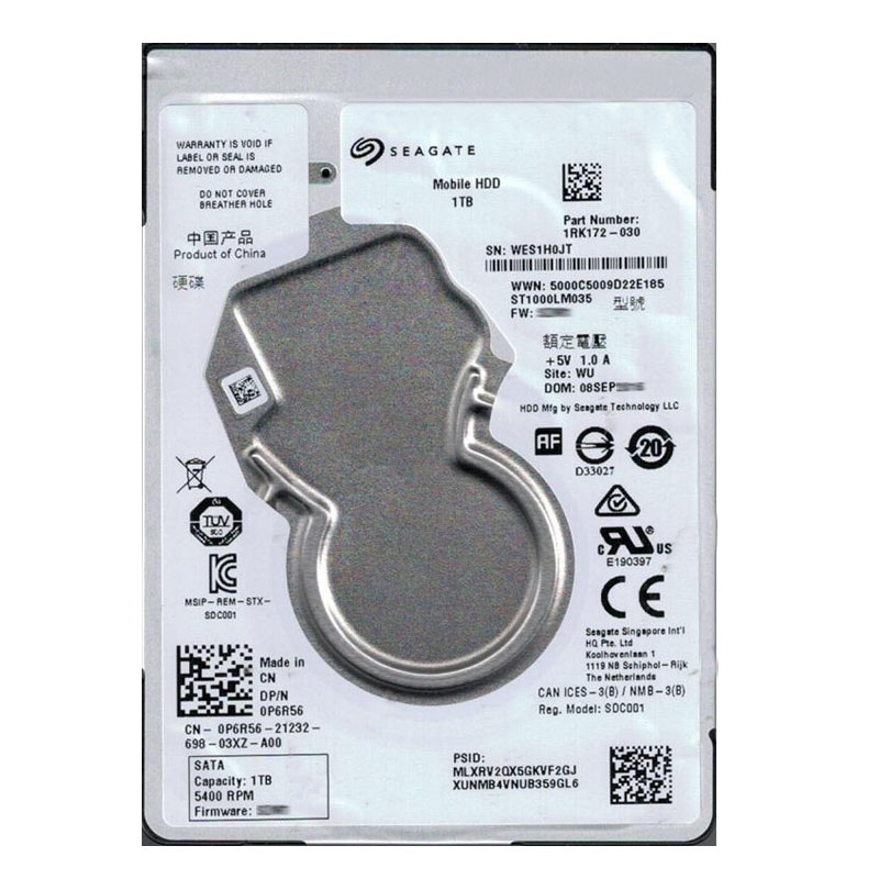 1RK172-030.jpg Seagate 1RK172-030 - 1TB 5.4K SATA 6.0Gbps 2.5" 128MB Cache Hard Drive - Image 1