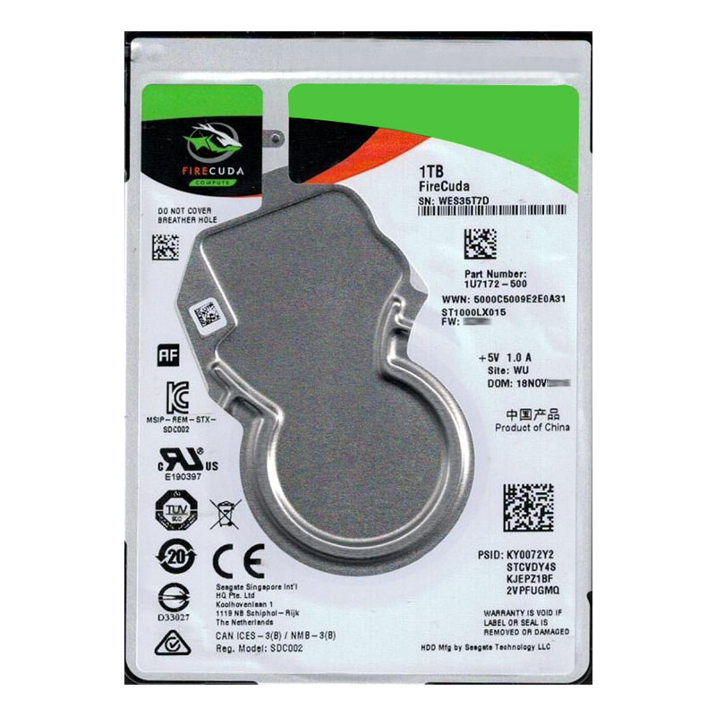 Seagate 1U7172-500 - 1TB  5.4K SATA 6.0Gbps 2.5" 128MB Cache Hard Drive