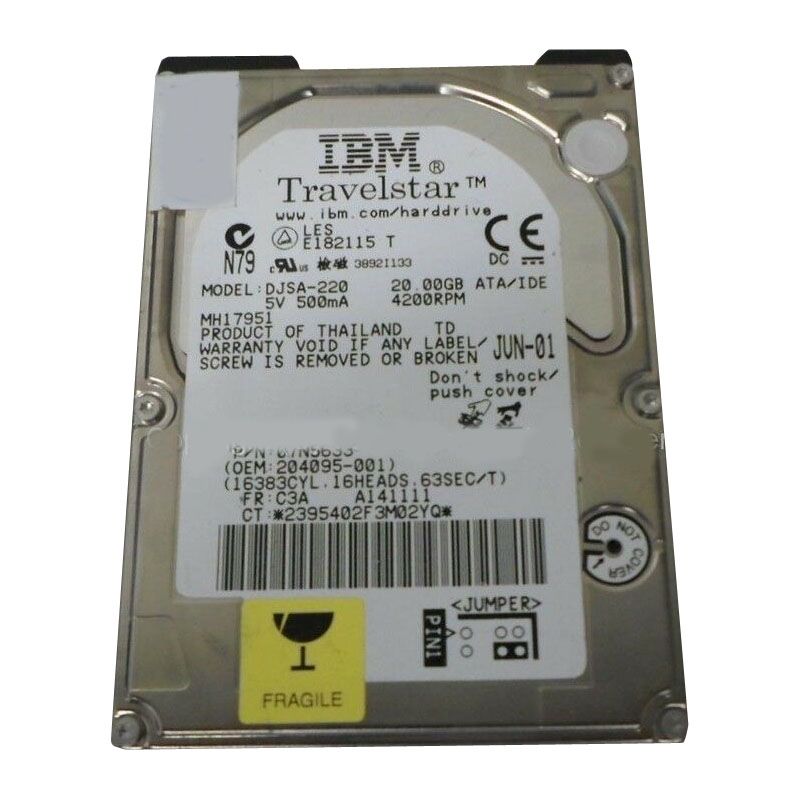 204095-001.jpg HP 204095-001 - 20GB 4.2K IDE 2.5" Hard Drive - Image 1