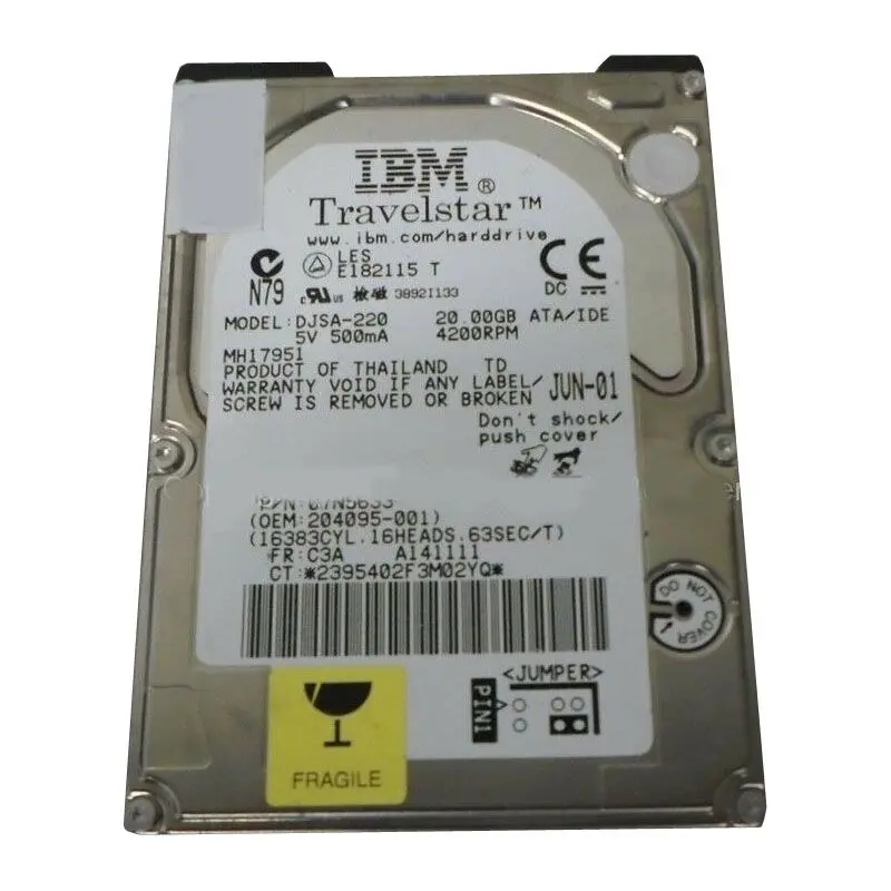 204095-001.jpg HP 204095-001 - 20GB 4.2K IDE 2.5" Hard Drive - Image 1