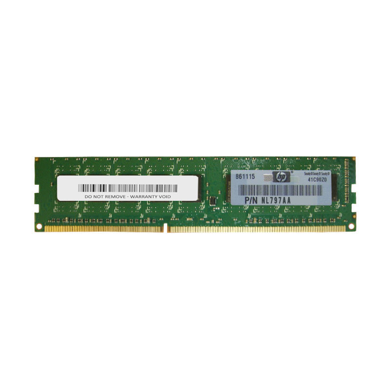 HP - 4GB DDR3 PC3-10600 ECC UNBUFFERED 240 Pins Memory - NL797AA