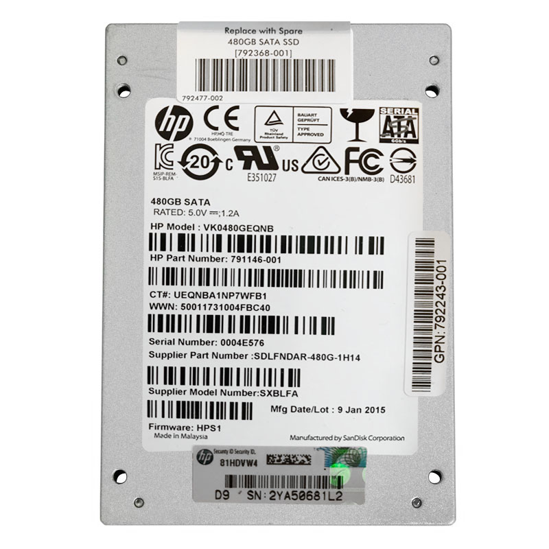 SDLFNDAR-480G-1H14.jpg SanDisk - 480GB SATA 2.5" SSD - SDLFNDAR-480G-1H14 - Image 1