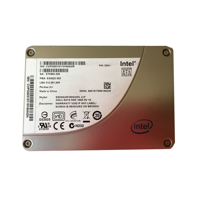 SSDSA2M160G2GN.jpg Intel - 160GB SATA 2.5" SSD - SSDSA2M160G2GN - Image 1