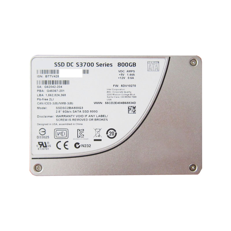SSDSC2BA800G301.jpg Intel - 800GB SATA 6.0Gbps 2.5" SSD - SSDSC2BA800G301 - Image 1