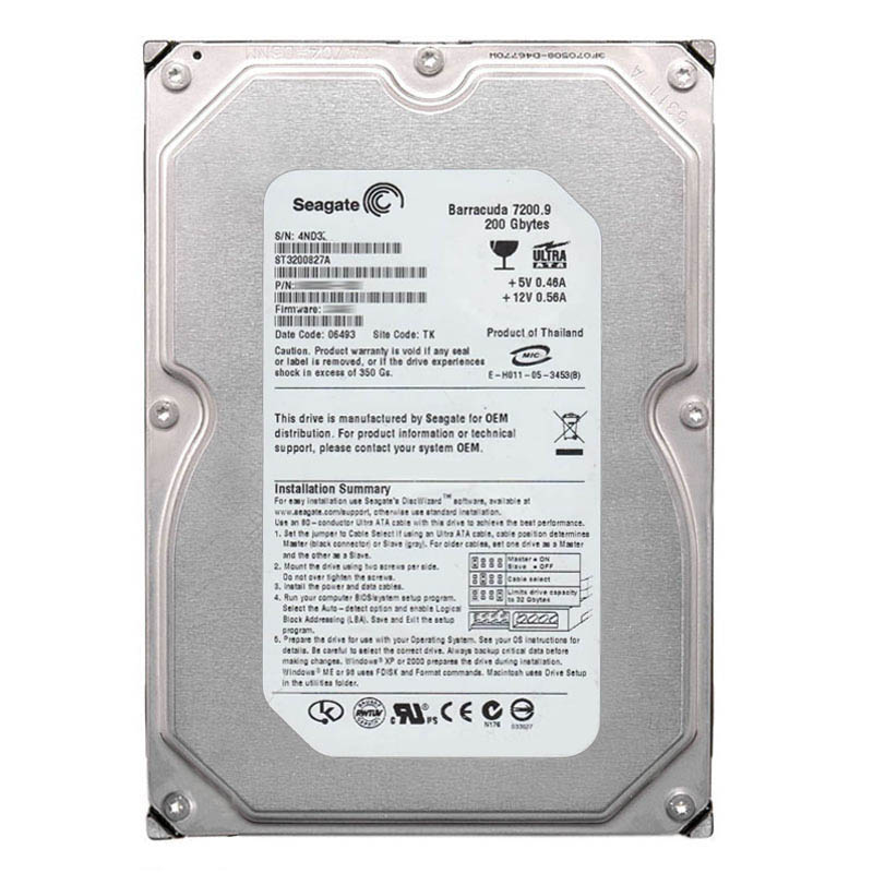 Seagate - 200GB 7.2K Ultra-ATA/100 3.5" 8MB Cache Hard Drive - ST3200827A