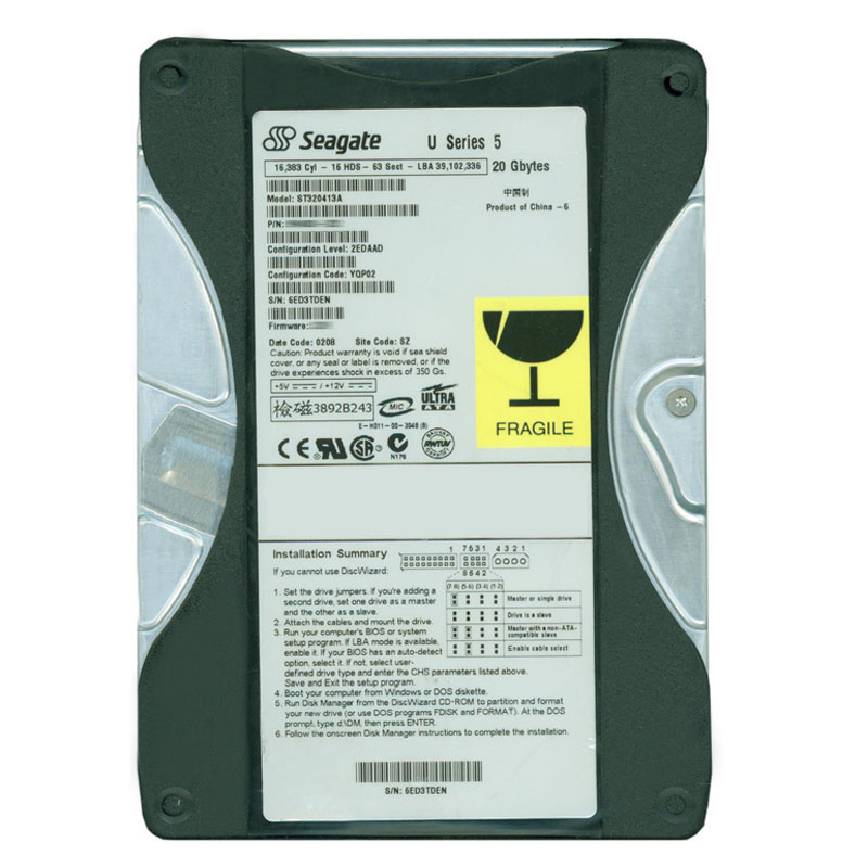 Seagate - 20GB 5.4K Ultra-ATA/100 3.5" 512KB Cache Hard Drive - ST320413A