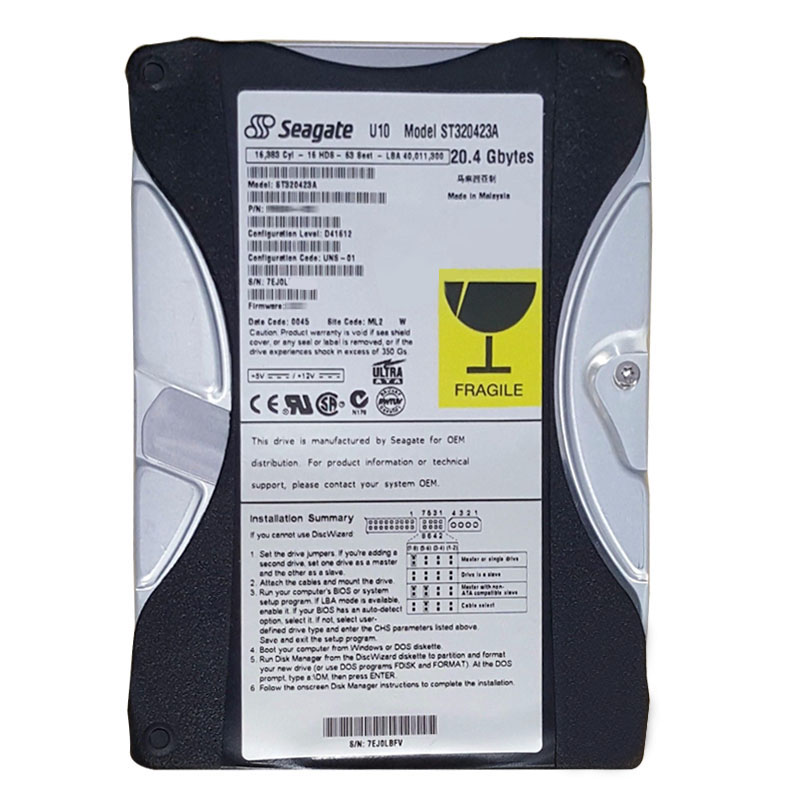 Seagate - 20GB 5.4K Ultra-ATA/66 3.5" 512KB Cache Hard Drive - ST320423A