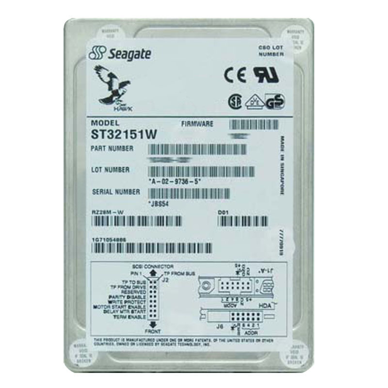 Seagate - 2.1GB 5.4K 68-PIN Fast SCSI 3.5" 512KB Cache Hard Drive - ST32151W