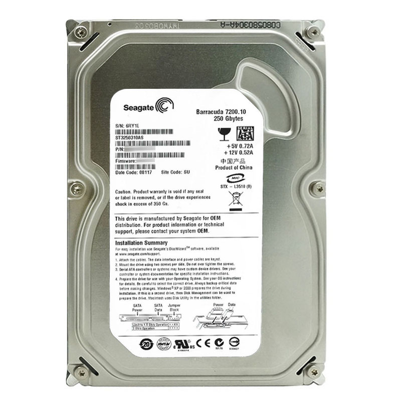 Seagate - 250GB 7.2K SATA 3.0Gbps 3.5" 8MB Cache Hard Drive - ST3250310AS