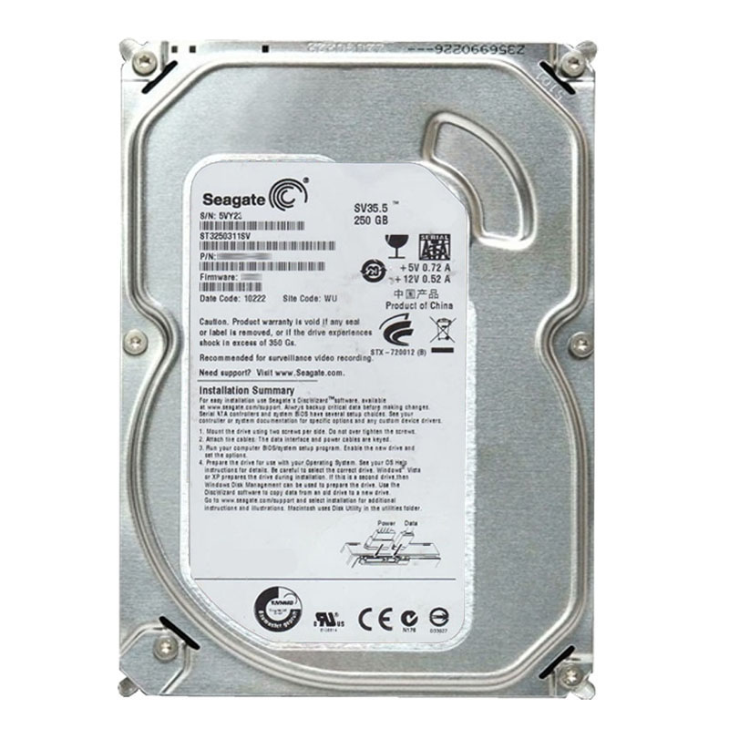 Seagate - 250GB 7.2K SATA 3.0Gbps 3.5" 8MB Cache Hard Drive - ST3250311SV