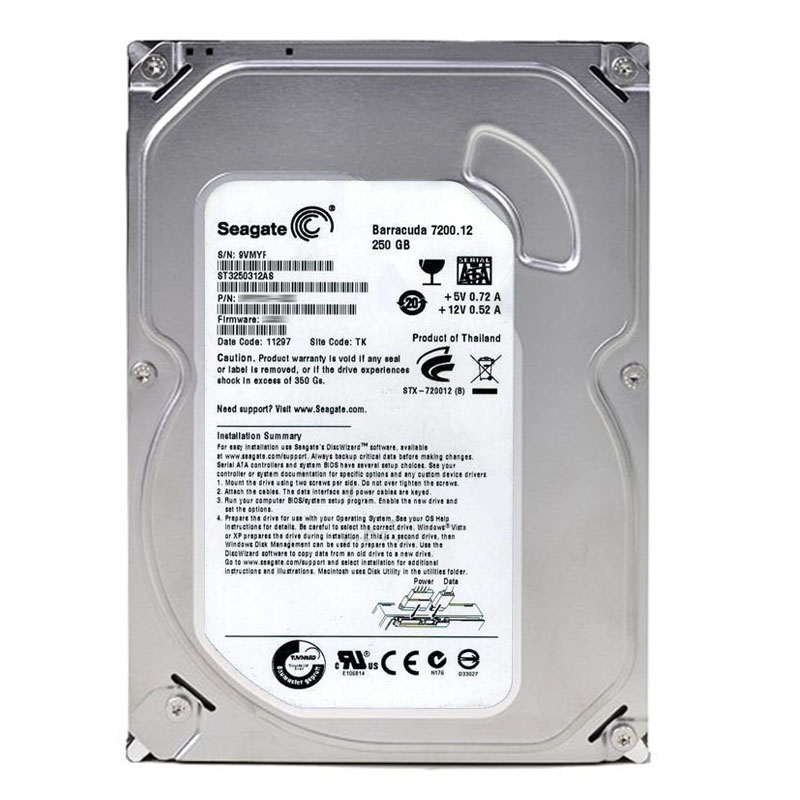 Seagate - 250GB 7.2K SATA 6.0Gbps 3.5" 8MB Cache Hard Drive - ST3250312AS