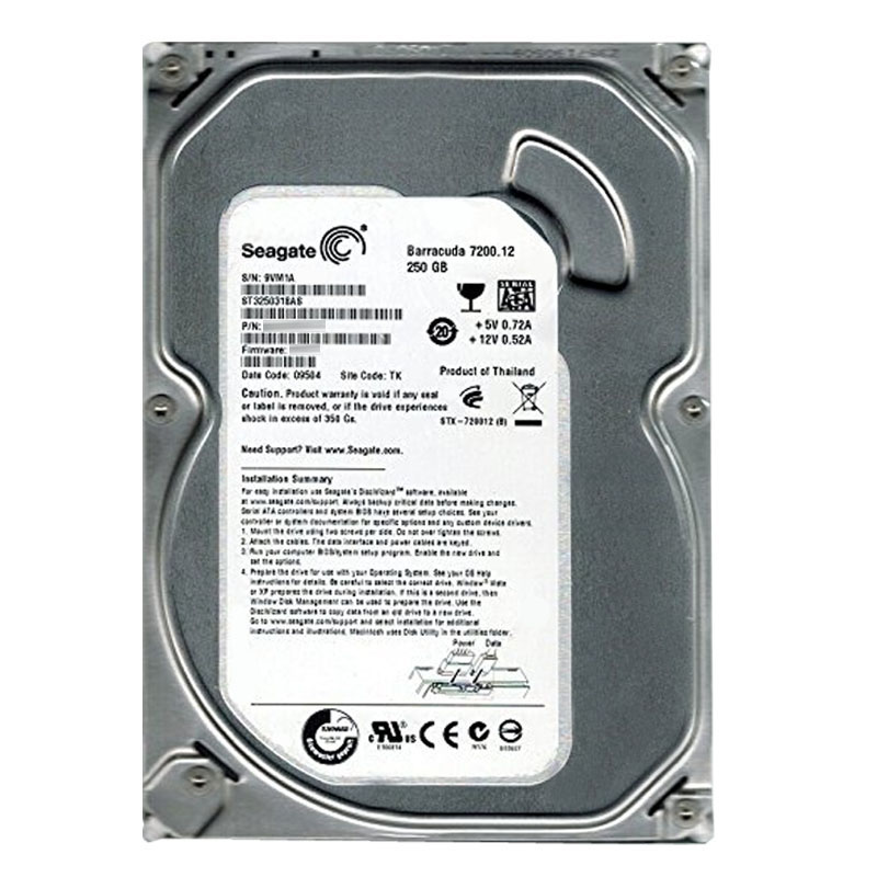 ST3250318AS.jpg Seagate - 250GB 7.2K SATA 3.0Gbps 3.5" 8MB Cache Hard Drive - ST3250318AS - Image 1