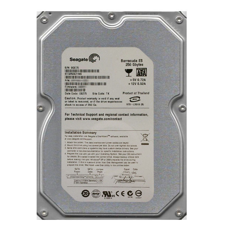 ST3250621NS.jpg Seagate - 250GB 7.2K SATA 3.0Gbps 3.5" 16MB Cache Hard Drive - ST3250621NS - Image 1