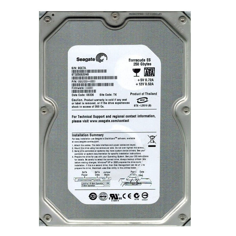Seagate - 250GB 7.2K SATA 3.0Gbps 3.5" 8MB Cache Hard Drive - ST3250820NS