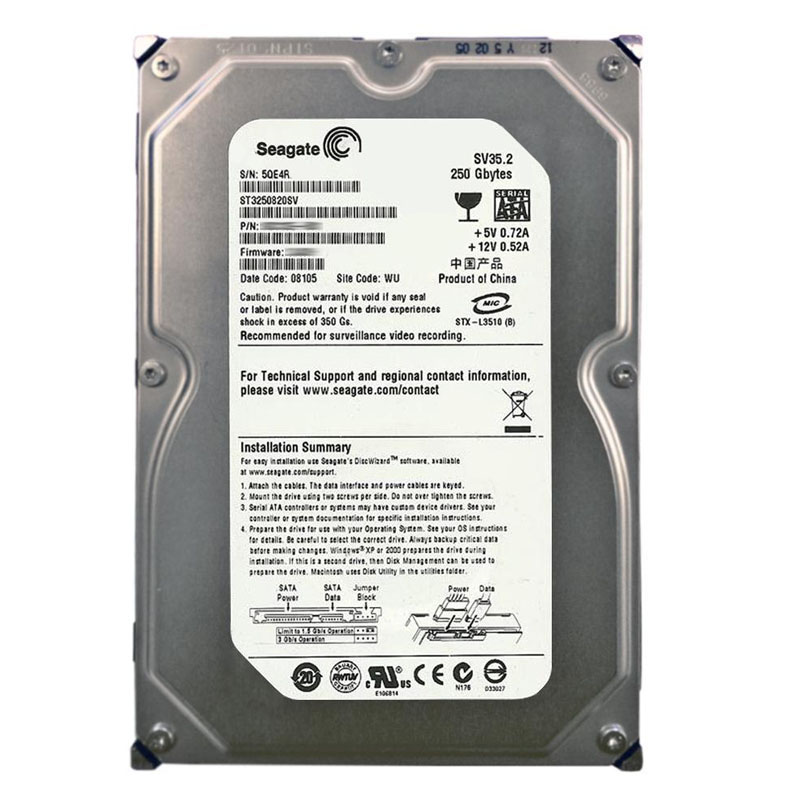 Seagate - 250GB 7.2K SATA 3.0Gbps 3.5" 8MB Cache Hard Drive - ST3250820SV