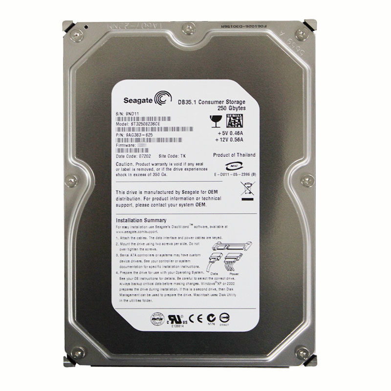 Seagate - 250GB 7.2K SATA 3.5" 8MB Cache Hard Drive - ST3250823SCE
