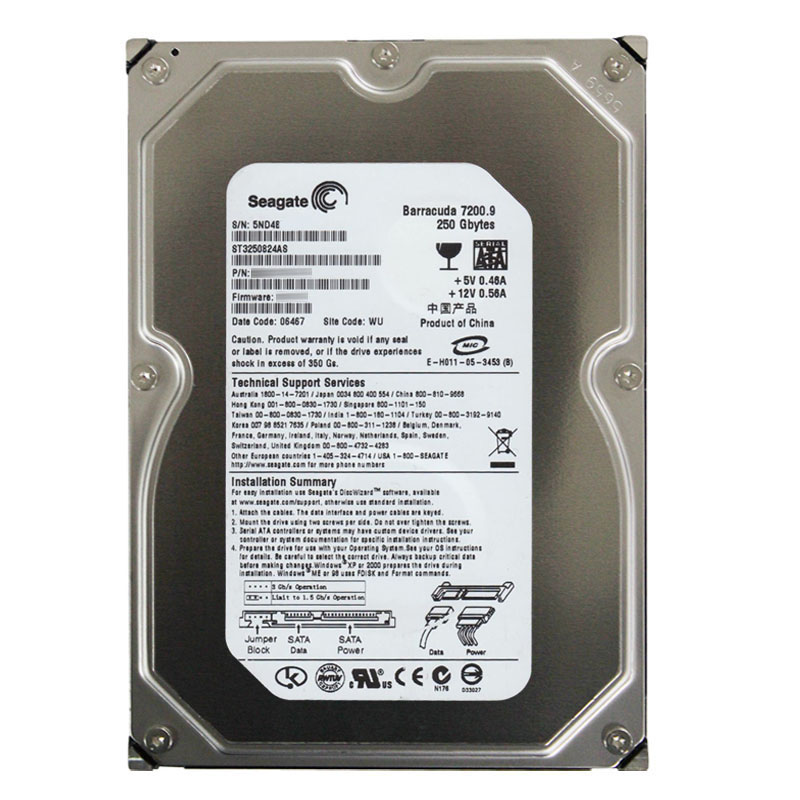 Seagate - 250GB 7.2K SATA 3.0Gbps 3.5" 8MB Cache Hard Drive - ST3250824AS