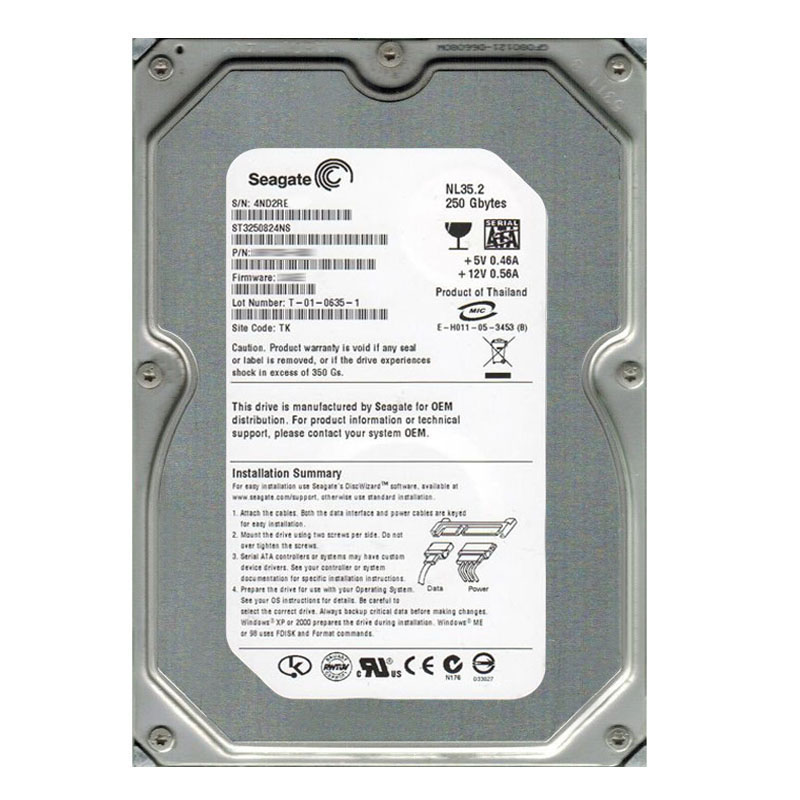 Seagate - 250GB 7.2K SATA 3.5" 8MB Cache Hard Drive - ST3250824NS