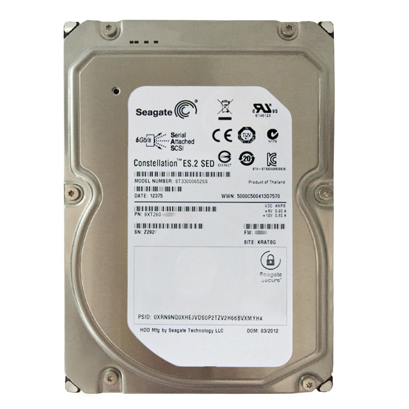 Seagate - 3TB 7.2K SAS 6.0Gbps 3.5" 64MB Cache Hard Drive - ST33000652SS