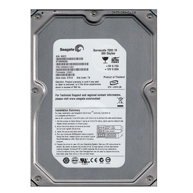 Seagate - 300GB 7.2K Ultra-ATA/100 3.5" 16MB Cache Hard Drive - ST3300620A