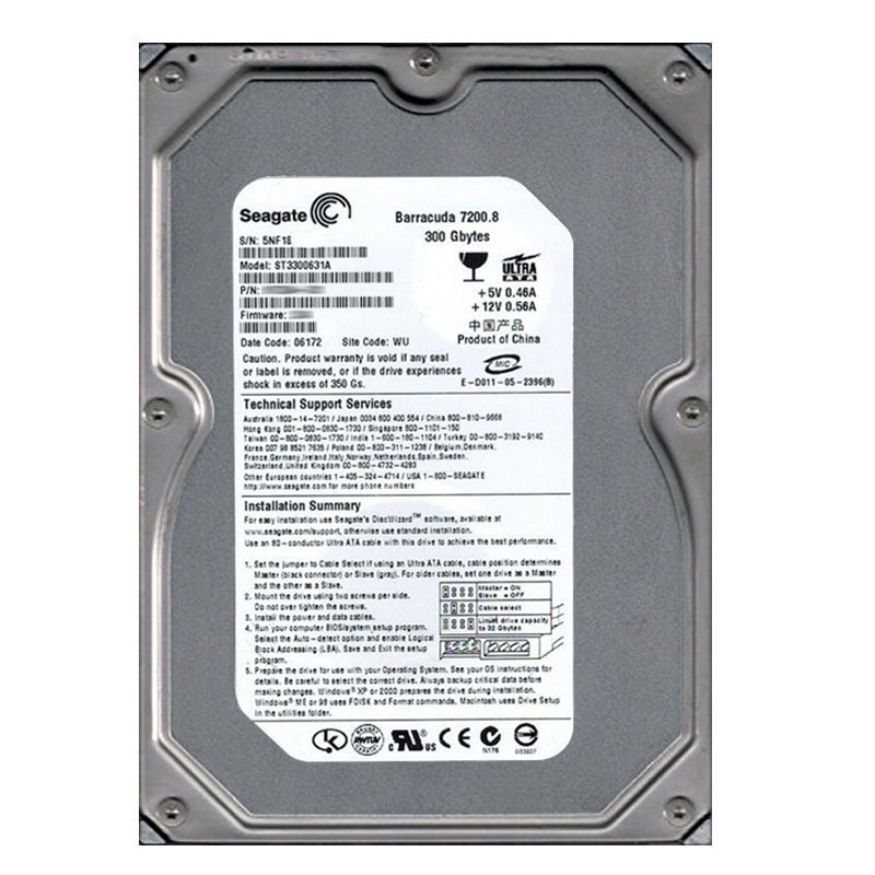 Seagate - 300GB 7.2K Ultra-ATA/100 3.5" 16MB Cache Hard Drive - ST3300631A