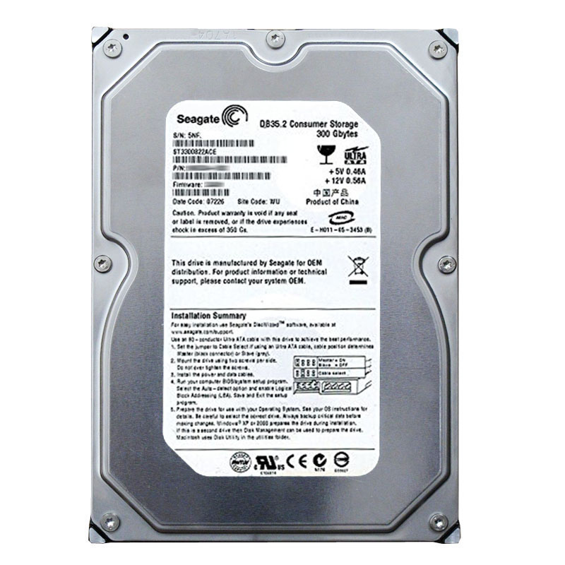 Seagate - 300GB 7.2K IDE ATA/100 3.5" 8MB Cache Hard Drive - ST3300822ACE