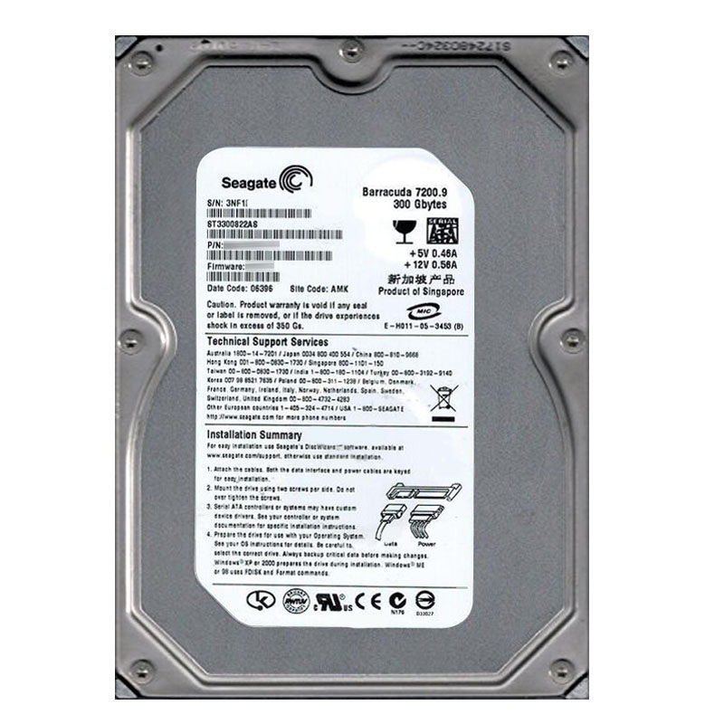 Seagate - 300GB 7.2K SATA 3.0Gbps 3.5" 8MB Cache Hard Drive - ST3300822AS