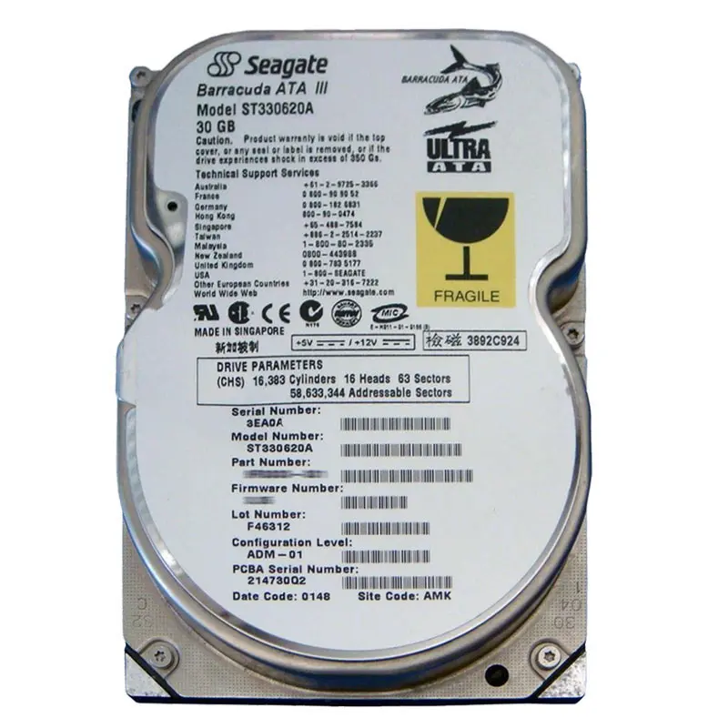 ST330620A.jpg Seagate - 30GB 7.2K Ultra-ATA/100 3.5" 2MB Cache Hard Drive - ST330620A - Image 1
