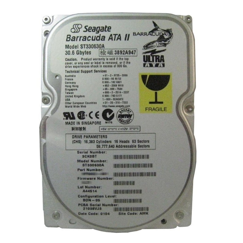 Seagate - 30.6GB 7.2K IDE 3.5" 2MB Cache Hard Drive - ST330630A