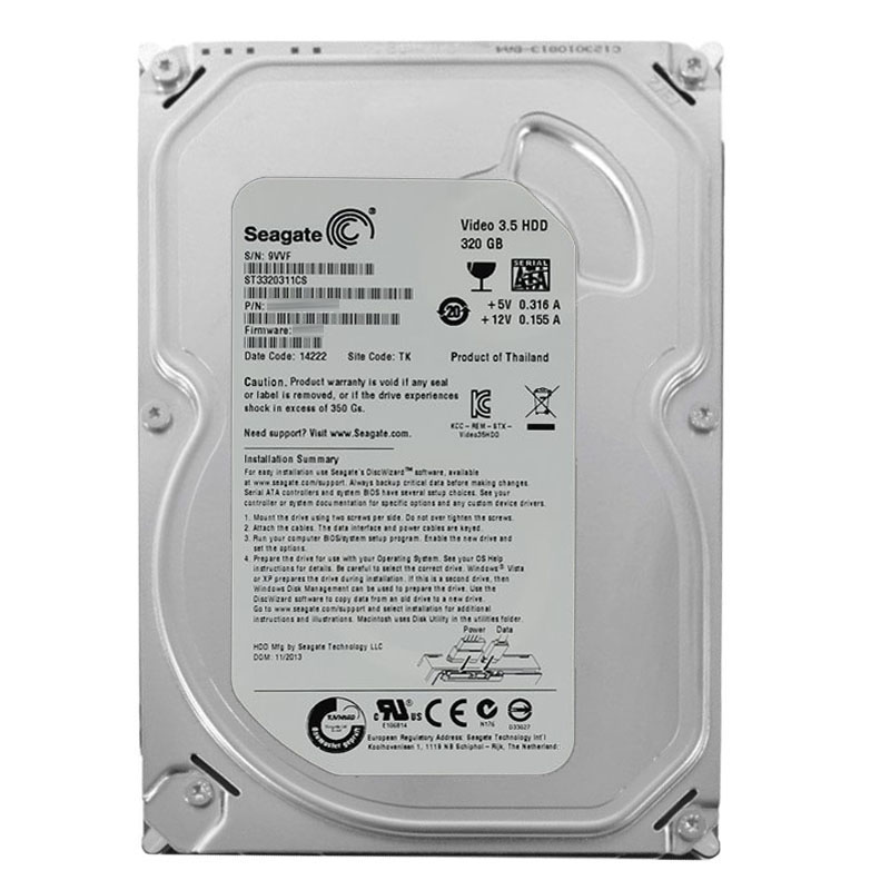 Seagate - 320GB 5.9K SATA 3.0Gbps 3.5" 8MB Cache Hard Drive - ST3320311CS